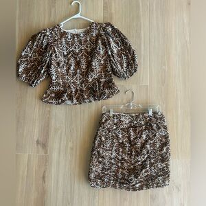 Free The Roses Two Piece Skirt and Blouse Set